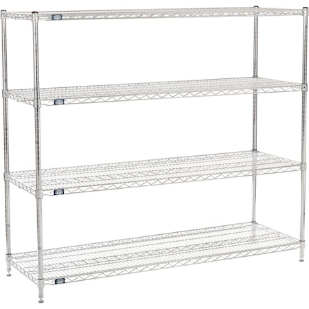 Nexel 4 Shelf, Chrome Wire Shelving Unit, Starter, 72inW x 21inD x 54inH 796139
